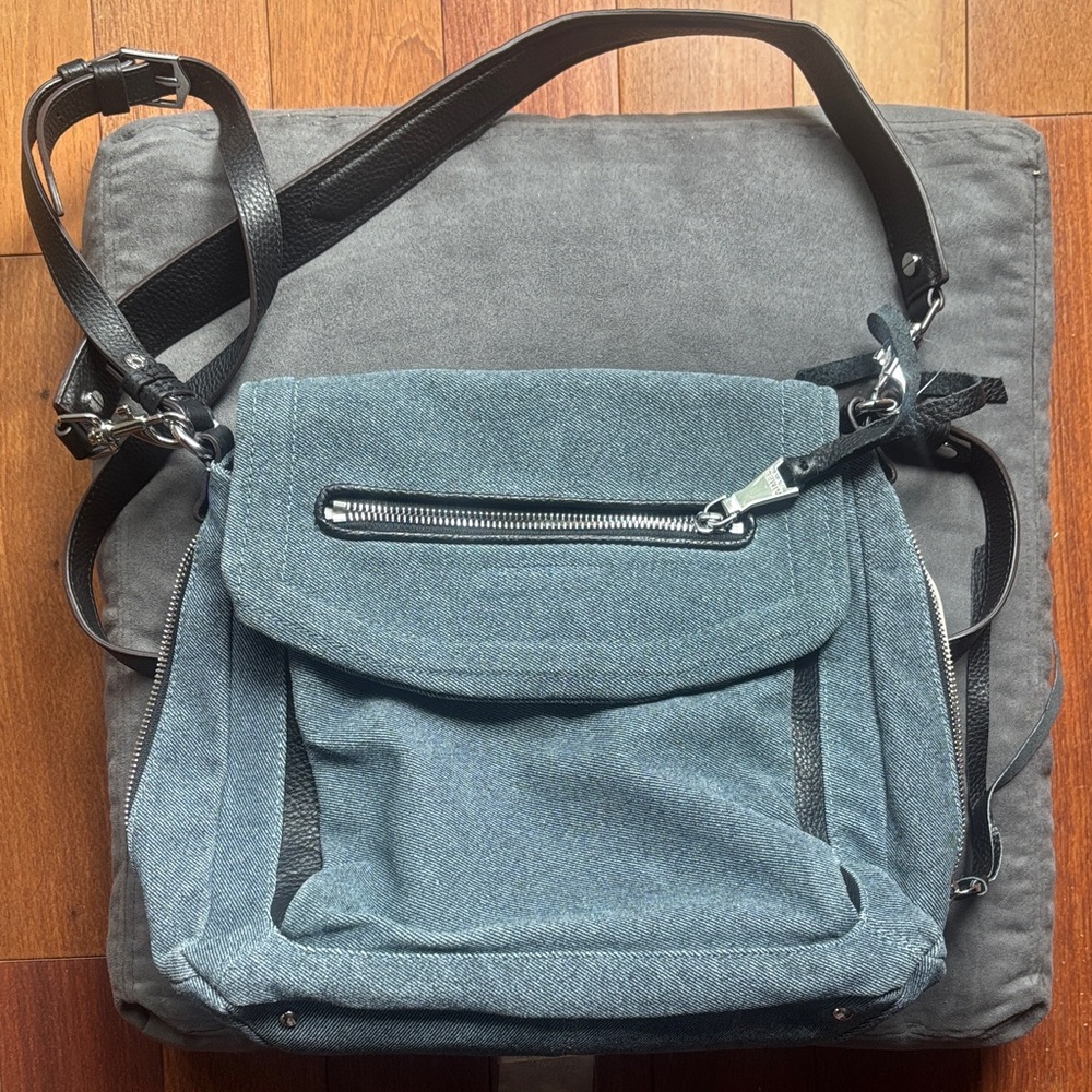 Aimee Kestenberg Blue and Black Messenger Bag